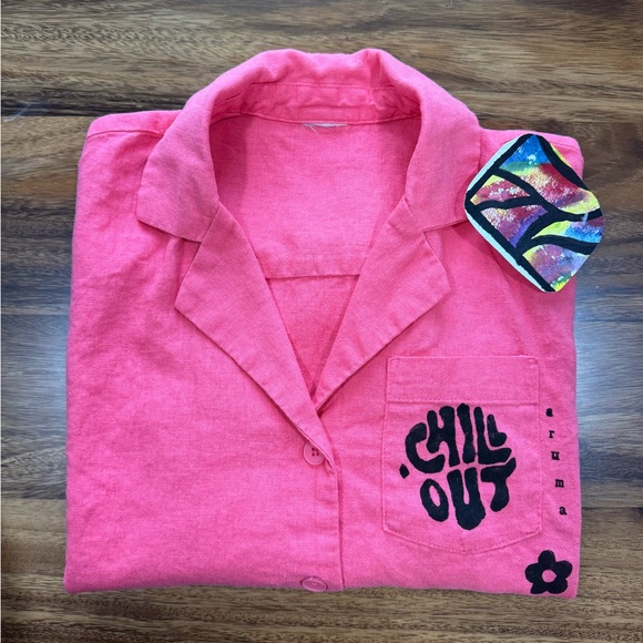 Chill Out 🩷 Linen shirt size S - Picture 1 of 10